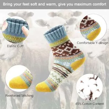 MORECOO Women's Wool Socks - Cozy Winter Gift Socks