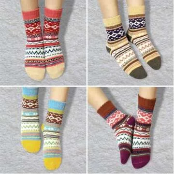 MORECOO Women's Wool Socks - Cozy Winter Gift Socks