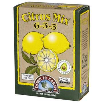 Down to Earth Organic Citrus Fertilizer Mix 6-3-3 for Healthy Trees