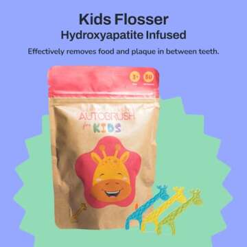 Autobrush Strawberry Dental Flossers for Kids – Fun, Eco-Friendly Remineralizing Floss Picks (2-Pa...