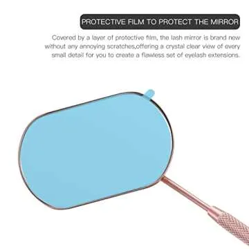 Pretty memory Lash Mirror, 2.2Inches Stainless Steel Makeup Eyelash Mirror, Eyelash Extensions Accessories Supplies, Lash Tech Must Haves (Rose Gold)