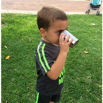 Stainless Steel Cups for Kids and Toddlers 8 oz. with Silicone Sleeves - Small Metal Cups for Home & Outdoor Activities, BPA Free Healthy Unbreakable Premium Metal Drinking Glasses (4-Pack)