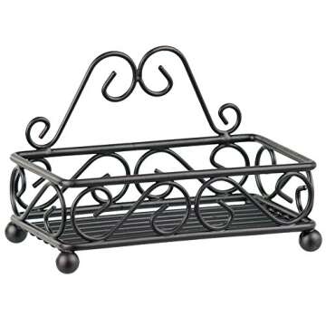 Home Basics Sponge Holder for Sink (Bronze) Scroll Design Kitchen Sponge Holder | with Open Structure and Raised Feet