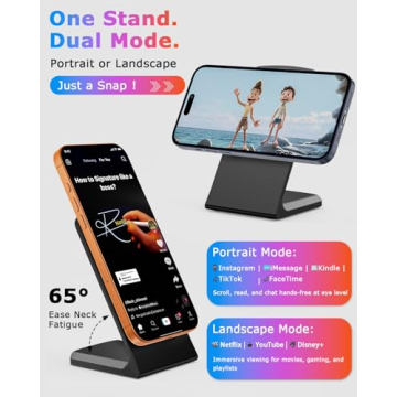 MagSafe Charger Stand 15W Magnetic Wireless Charger for iPhone 17/Air/16/15/14/13/12 Series (Onyx Bl...