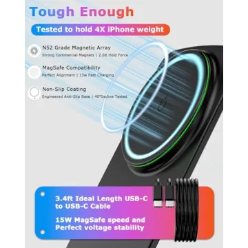 MagSafe Charger Stand - Fast 15W Wireless Charger for iPhone