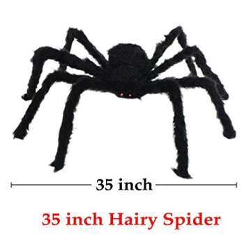 COOLJOY 35 INCH Halloween Decorations Spider Realistic Hairy Spider Halloween Party Decor for Outdoor Indoor
