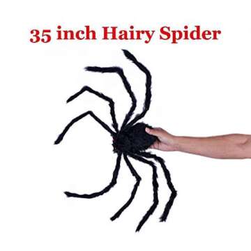 COOLJOY 35 INCH Halloween Decorations Spider Realistic Hairy Spider Halloween Party Decor for Outdoor Indoor