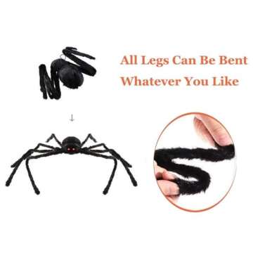 COOLJOY 35 INCH Halloween Decorations Spider Realistic Hairy Spider Halloween Party Decor for Outdoor Indoor