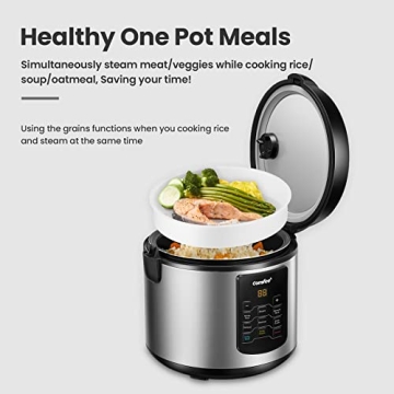COMFEE 6-in-1 Compact Rice Cooker, 2 QT