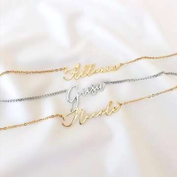 Custom Name Necklace - Personalized 18K Gold Plated Jewelry