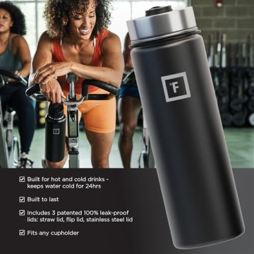 IRON °FLASK Stainless Steel Water Bottle with 3 Lids - Leak Proof
