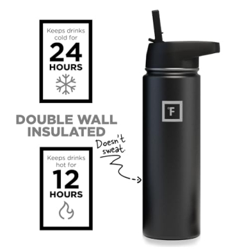 IRON °FLASK Stainless Steel Water Bottle with 3 Lids - Leak Proof