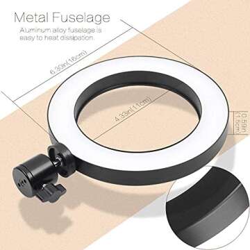 Workbench Light, Desk Ring Light with Swivel Clamp Arm,8'' USB Ring Light for Reading,Craft,Makeup,YouTube,Live Streaming,Study,Architect Drafting - Acetaken