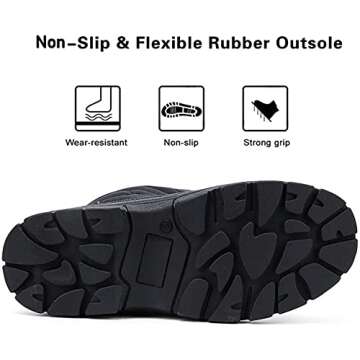 ALEADER Winter Boots for Men, Waterproof Snow Boots Hiking Shoes Black 10 D(M) US