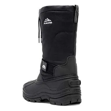 ALEADER Winter Boots for Men, Waterproof Snow Boots Hiking Shoes Black 10 D(M) US