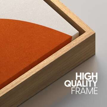 SIGNWIN Framed Canvas Print Wall Art Set Mid-Century 1960s Circle Plant Collage Abstract Shapes Illustrations Modern Art Contemporary Minimal Ultra for Living Room, Bedroom, Office - 16"x24"x3 NATURAL