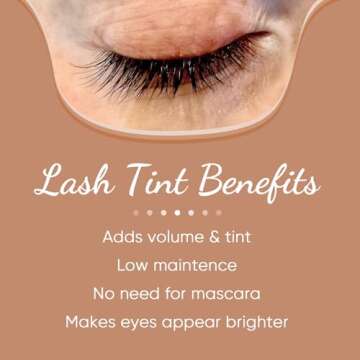 Lash Color Kit, Lomansa Professional Eyelash and Brow Color Kit, Instant Eyelash Color with Natural Black Effects, Safe & Easy to Use 8ml