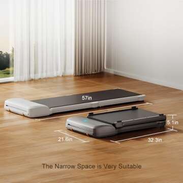 WalkingPad C1 Foldable Treadmill Walking Pad Smart Jogging Exercise Fitness Equipment, Free Installation Low Noise Footstep Induction Speed Control,Folding Under Desk 0.5-3.72mile/Hour (White)