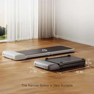 WalkingPad C1 Foldable Treadmill Walking Pad Smart Jogging Exercise Fitness Equipment, Free Installation Low Noise Footstep Induction Speed Control,Folding Under Desk 0.5-3.72mile/Hour (White)