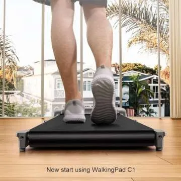 WalkingPad C1 Foldable Treadmill Walking Pad Smart Jogging Exercise Fitness Equipment, Free Installation Low Noise Footstep Induction Speed Control,Folding Under Desk 0.5-3.72mile/Hour (White)