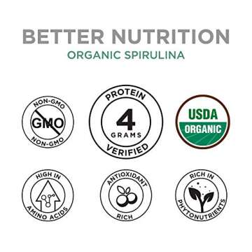 BNLABS Spirulina Powder Organic 1kg/2.2lb -285 Servings 3.5g Serving Size - USDA Certified - RAW Nutrient Dense Over 70% Protein Per Serving - Purest Source Vegan Protein - Superfood