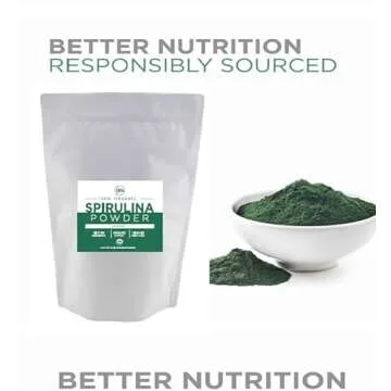 BNLABS Spirulina Powder Organic 1kg/2.2lb -285 Servings 3.5g Serving Size - USDA Certified - RAW Nutrient Dense Over 70% Protein Per Serving - Purest Source Vegan Protein - Superfood