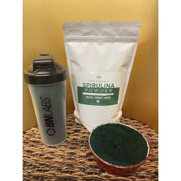 BNLABS Spirulina Powder Organic 1kg/2.2lb -285 Servings 3.5g Serving Size - USDA Certified - RAW Nutrient Dense Over 70% Protein Per Serving - Purest Source Vegan Protein - Superfood