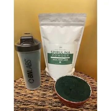 BNLABS Spirulina Powder Organic 1kg/2.2lb -285 Servings 3.5g Serving Size - USDA Certified - RAW Nutrient Dense Over 70% Protein Per Serving - Purest Source Vegan Protein - Superfood