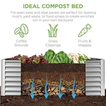 6x3x2ft Outdoor Metal Garden Bed with 269 Gallon Capacity