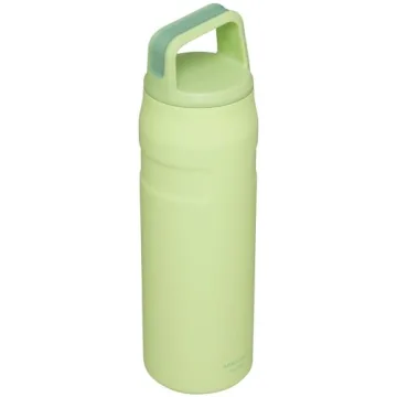 Stanley IceFlow Cap and Carry+ Water Bottle 24 OZ | Wide Mouth Twist Lid | Lightweight & Leakproof for Travel & Gym | Insulated Stainless Steel | BPA-Free | Citron