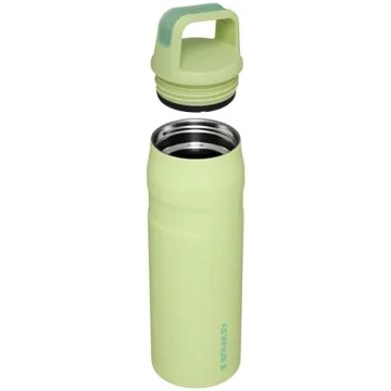 Stanley IceFlow Cap and Carry+ Water Bottle 24 OZ | Wide Mouth Twist Lid | Lightweight & Leakproof for Travel & Gym | Insulated Stainless Steel | BPA-Free | Citron