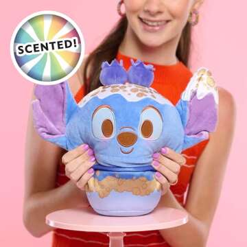 Just Play Disney Munchlings Squeeze-A-Munch Large Scented Blueberry Crumble Frozen Yogurt Stitch 10-...
