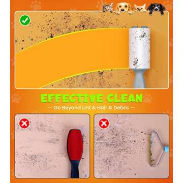 KONIZY Lint Rollers for Pet Hair Extra Sticky, 500 Sheets Mega Value Set Roller with 2 Upgraded Handles, 5 Portable Remover Clothes, Furniture, Carpet, Dog & Cat Removal