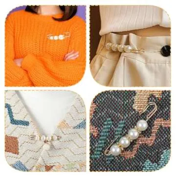 YUXIANLB 8 Pcs Pearl Brooch Pins for Elegant Styling