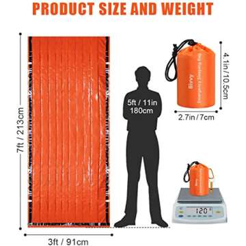 Torix Emergency Sleeping Bags Survival Rescue Blanket Ultralight Waterproof Sleeping Bag Multi-Purpo...