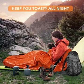 Torix Emergency Sleeping Bags Survival Rescue Blanket Ultralight Waterproof Sleeping Bag Multi-Purpose Survival Gear for Camping Hiking Traveling Outdoor Survival Gear Wild Adventure Activities