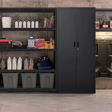 Metal Storage Cabinet with Locking Doors and 5 Shelves