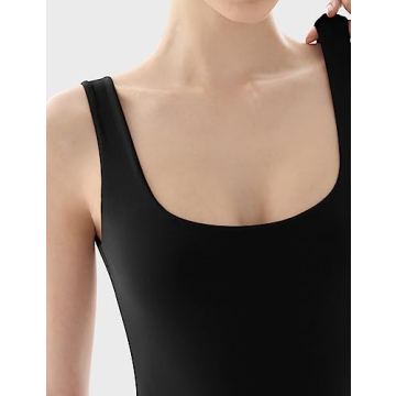 Stylish PUMIEY Women's Sleeveless Bodysuit in Jet Black