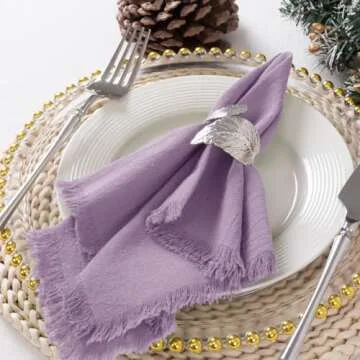 DeZerlor Pack of 6 Lilac Linen Napkins for Events