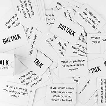 BIG TALK Question Card Game: Skip Small Talk, Make Meaningful Connections - Unique Conversation Starters, Fun Party Icebreaker Activity, Useful Networking, Educational, and Therapy Tool - 88 questions