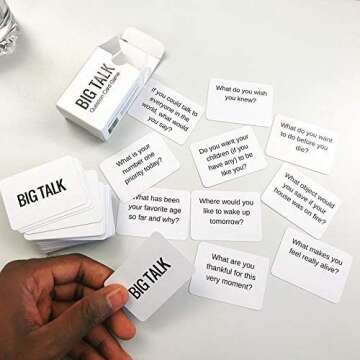 BIG TALK Question Card Game: Skip Small Talk, Make Meaningful Connections - Unique Conversation Starters, Fun Party Icebreaker Activity, Useful Networking, Educational, and Therapy Tool - 88 questions