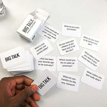 BIG TALK Question Card Game: Skip Small Talk, Make Meaningful Connections - Unique Conversation Starters, Fun Party Icebreaker Activity, Useful Networking, Educational, and Therapy Tool - 88 questions