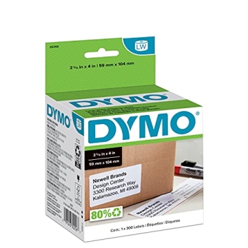 DYMO Authentic LW Large Shipping Labels, 300 Labels for LabelWriter, 2-5/16" x 4"