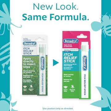 Benadryl Extra Strength Anti-Itch Relief Stick, Bug Bite Itch Relief, Diphenhydramine HCl Topical An...