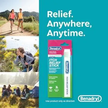 Benadryl Extra Strength Anti-Itch Relief Stick, Bug Bite Itch Relief, Diphenhydramine HCl Topical Analgesic & Zinc Acetate Skin Protectant, Great for Camping Essentials, 0.47 fl oz (Pack of 3)