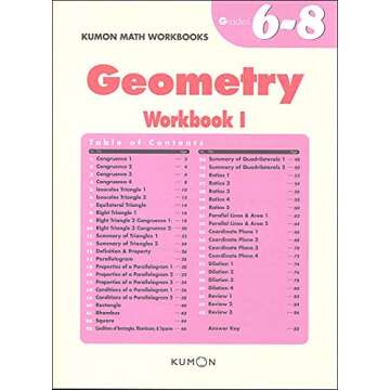 Kumon Geometry Workbook for Grades 6-8 - Master Math Skills!