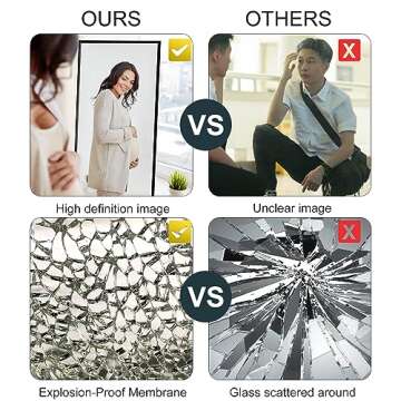 FANYUSHOW Full Length Mirror, Standing Hanging or Leaning Body Mirror, Simple Rectangle Design, Aluminum Alloy Thin Frame, Floor Mirror for Bedrooms, Bathrooms, Living Room (Black)