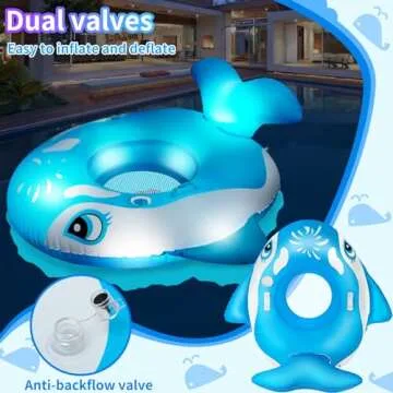 DeeprBlu Whale Pool Float: Durable, Solar Powered Fun