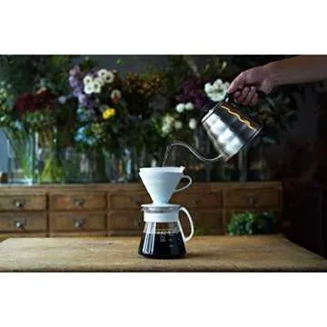 Hario V60 Ceramic Pour Over Coffee Set, Size 02, White