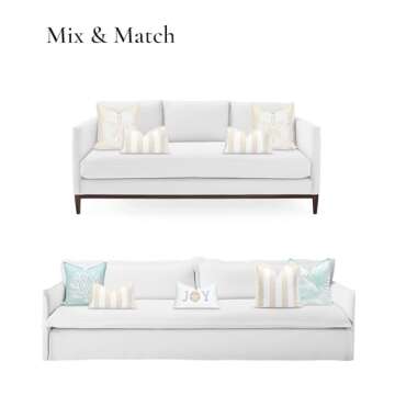 Hofdeco Premium Fall Coastal Patio Indoor Outdoor Lumbar Pillow Cover Only, 12"x20" Water Repellent for Backyard, Couch, Neutral Tan Stripe Fringe